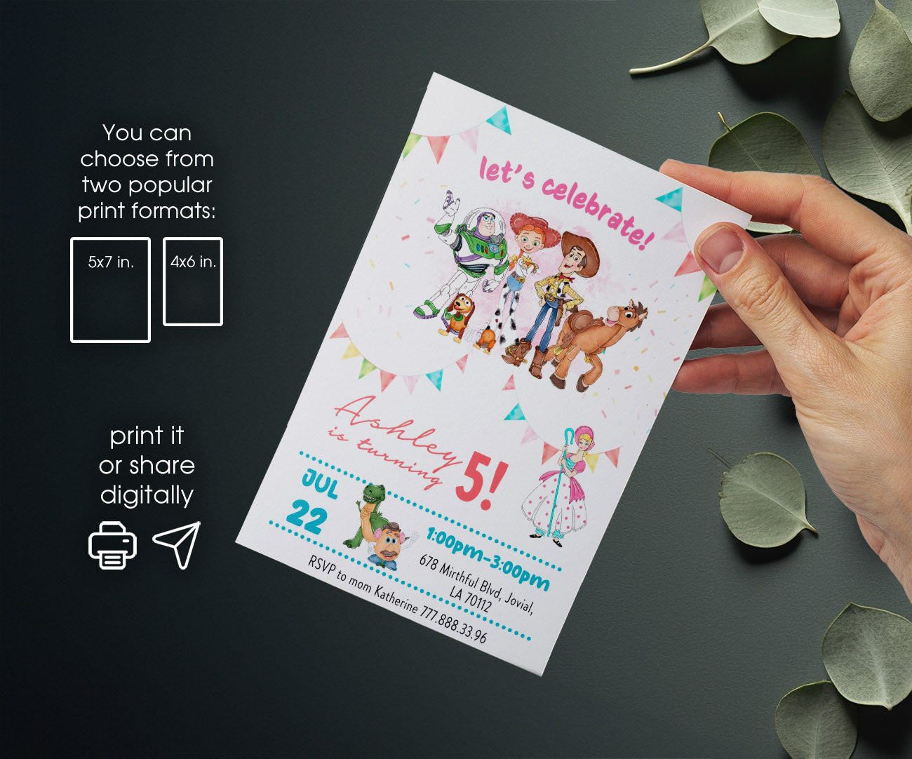Toy Story Woody customizable invitation template | Share or Print | CD599