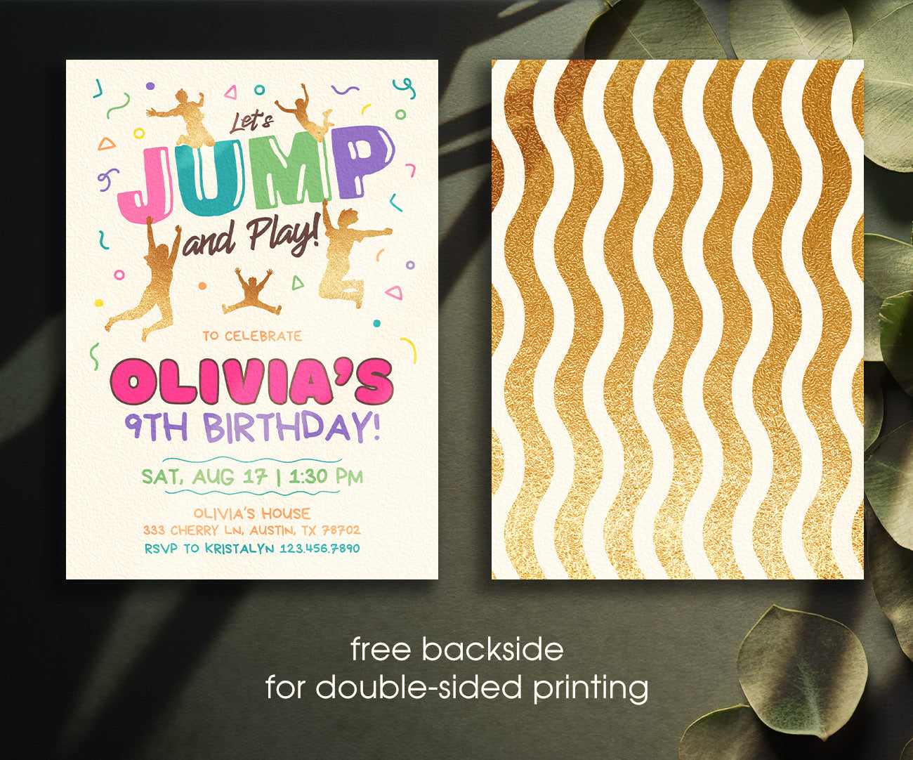 Trampoline Jump Party customizable invitation template | Share or Print | AK333