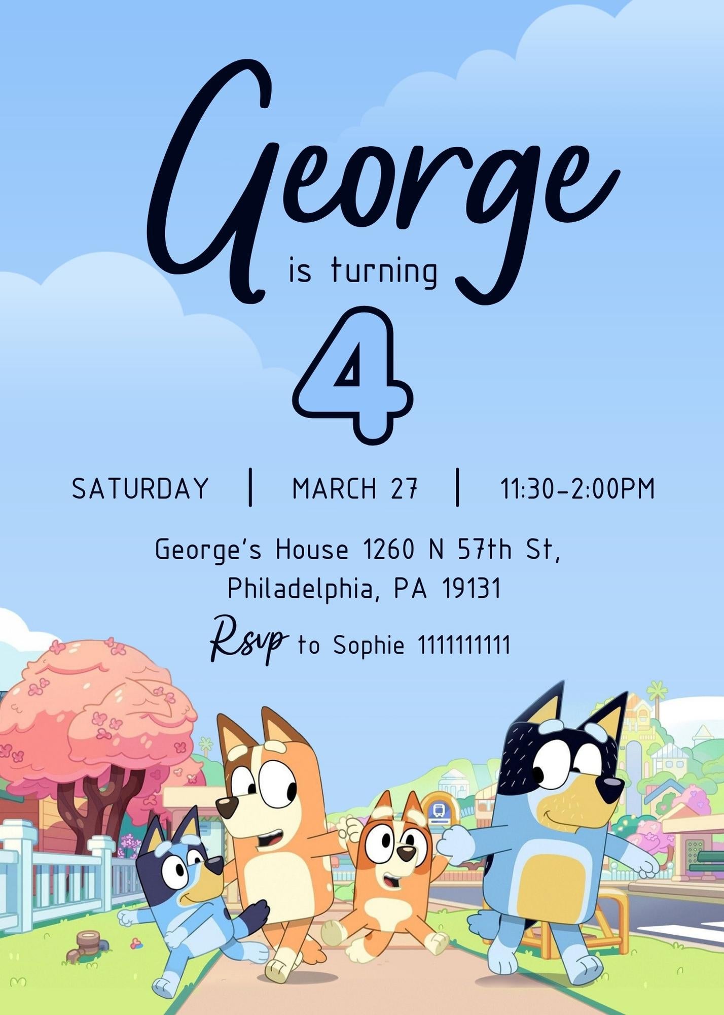 Bluey Bingo customizable invitation template | Share or Print | WK696