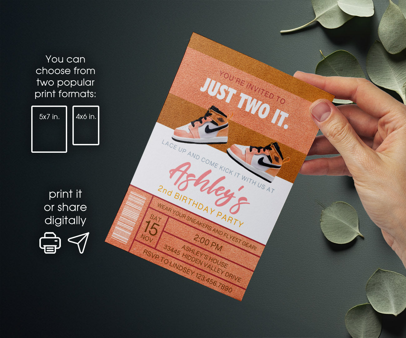 Sneaker Ball Air Jordan Nike customizable invitation template | Share or Print | NL637
