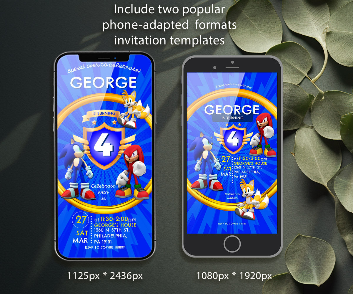 Sonic the Hedgehog customizable invitation template | Share or Print | SB535
