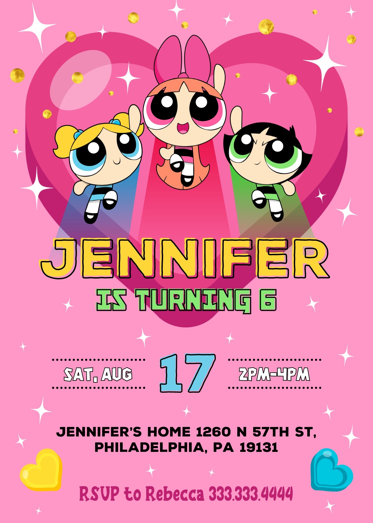 The Powerpuff Girls customizable invitation template | Share or Print | girl | LC791