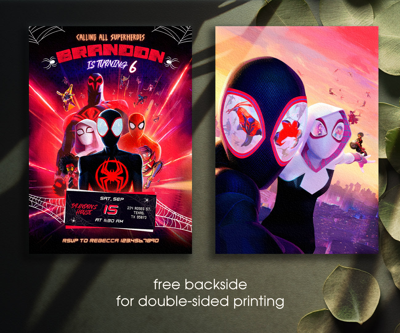 Spider Man Across the Spider-Verse customizable invitation template | Share or Print | boy | ZZ078