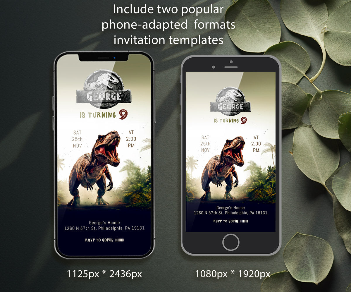 Jurassic World Dinosaur customizable invitation template | Share or Print | VS751