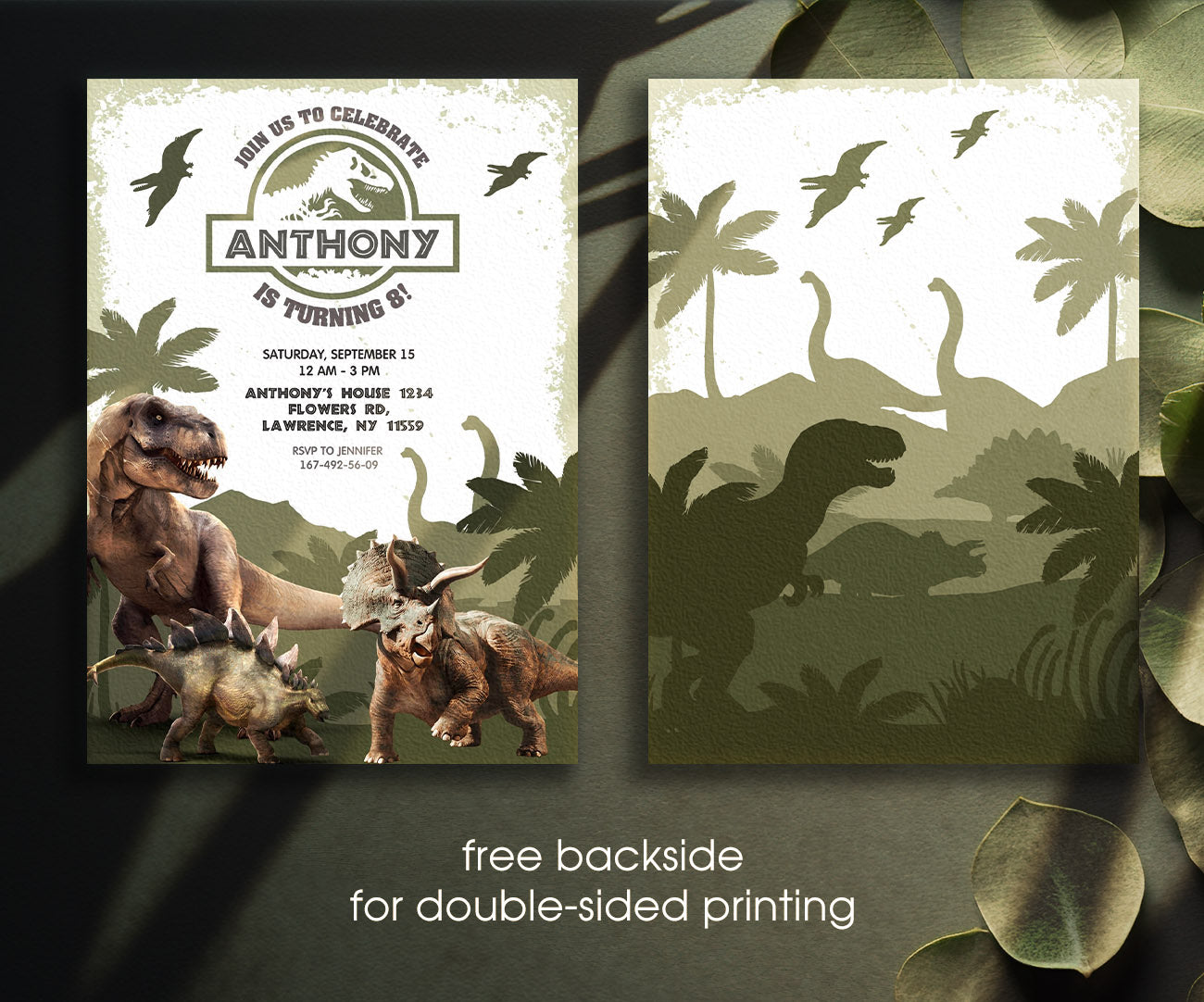 Jurassic World Dinosaur customizable invitation template | Share or Print | IL314