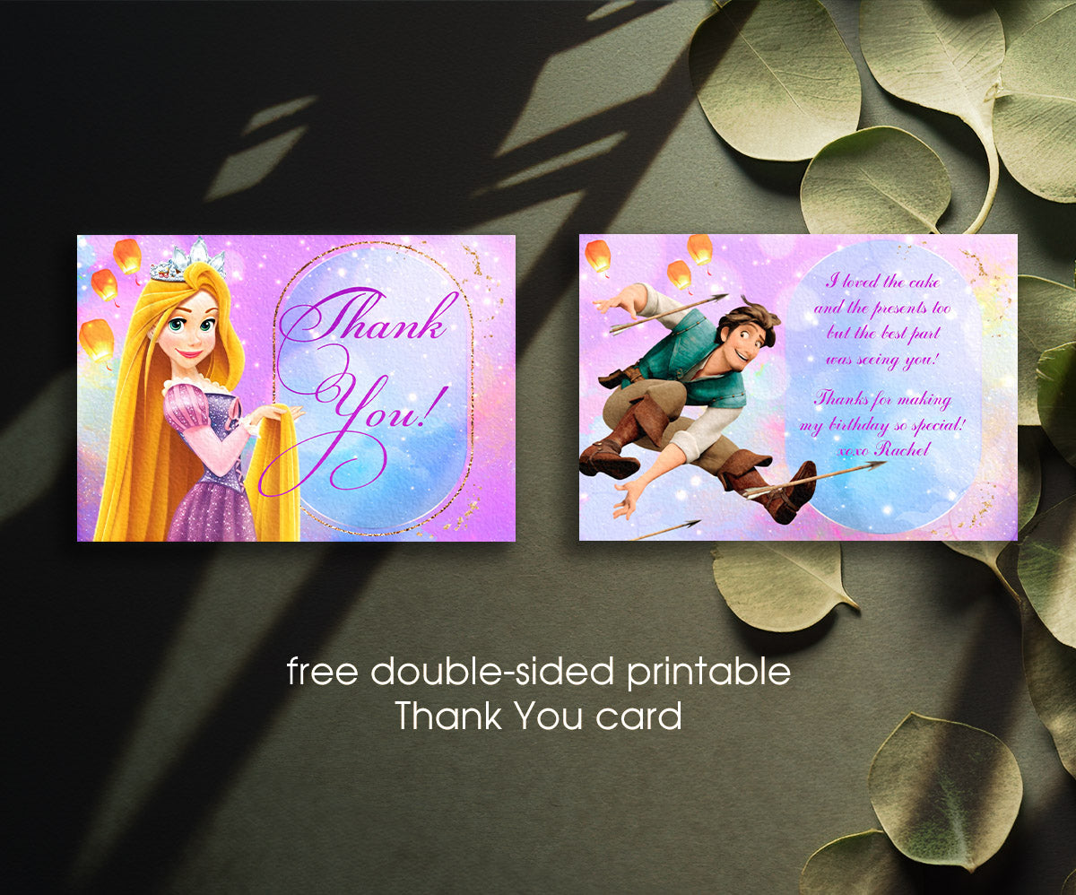 Rapunzel Princess Tangled customizable invitation template | Share or Print | girl | WP435