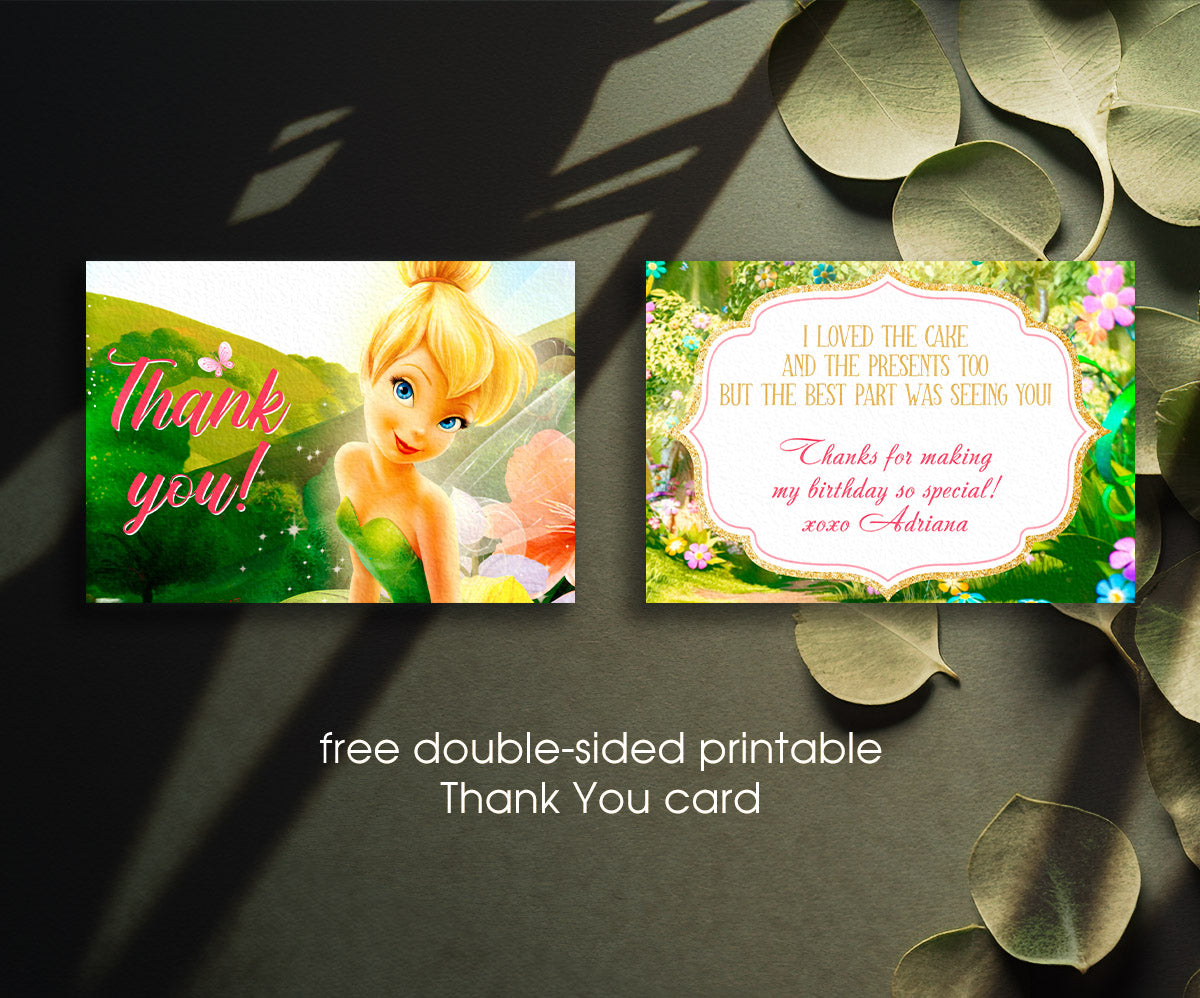 Tinker Bell Fairy Princess customizable invitation template | Share or Print | girl | ES840