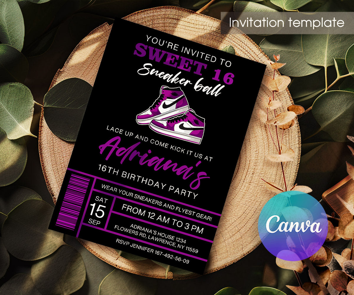 Sneaker Ball Air Jordan Nike customizable invitation template | Share or Print | LB916