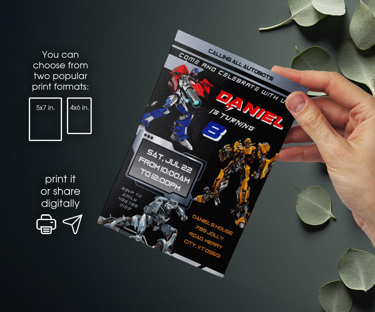 Transformers Rescue Bots customizable invitation template | Share or Print | boy | WR253