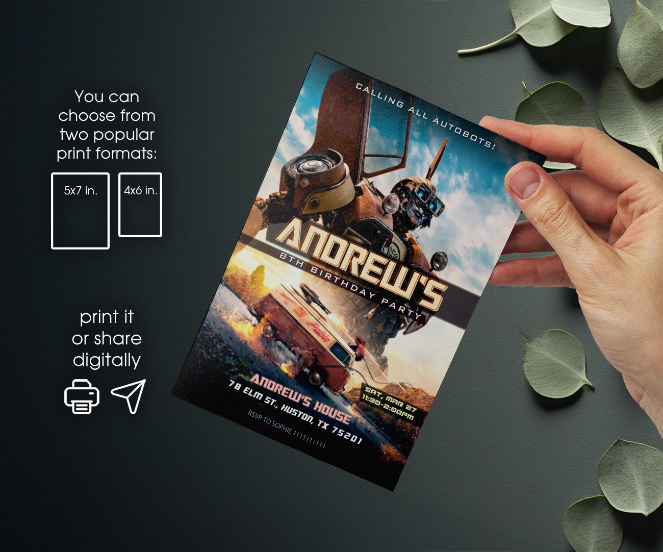 Transformers Rescue Bots customizable invitation template | Share or Print | boy | DI287