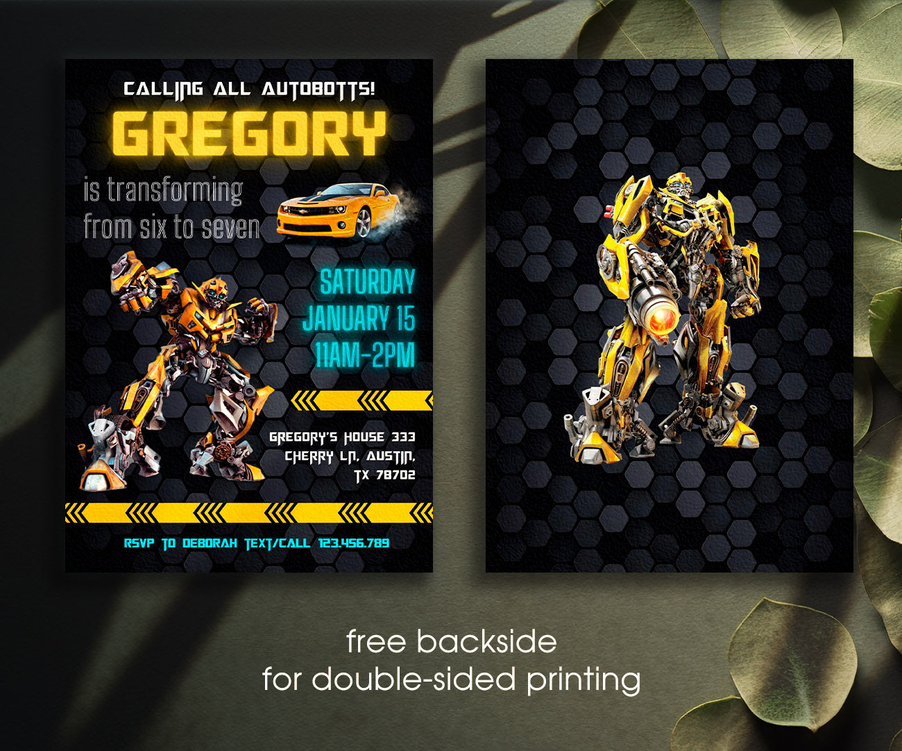 Transformers Rescue Bots customizable invitation template | Share or Print | boy | OB882