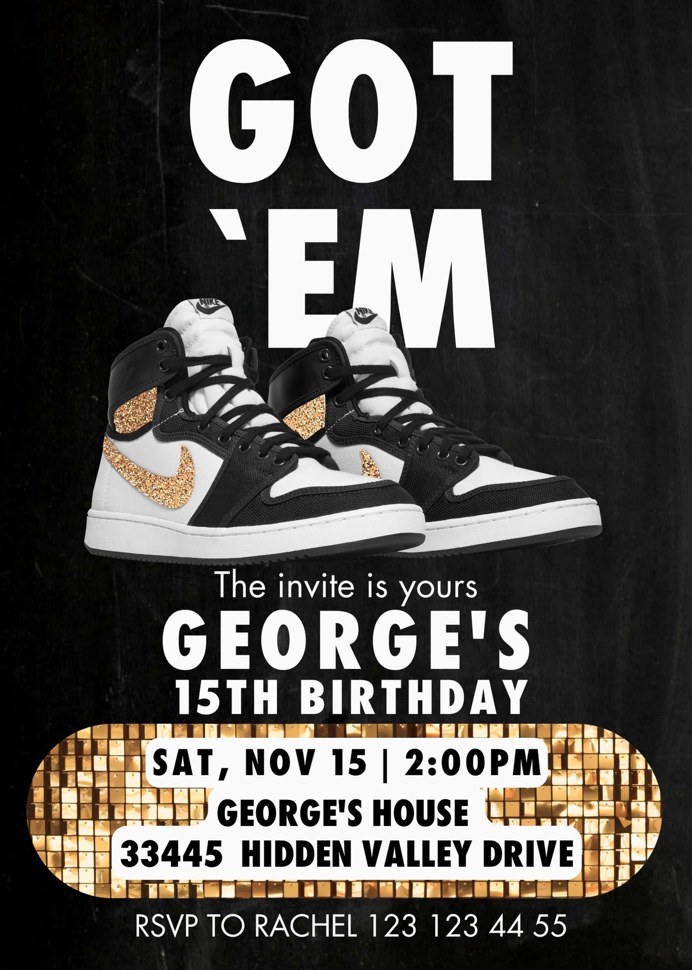 Sneaker Ball Air Jordan Nike customizable invitation template | Share or Print | NS923