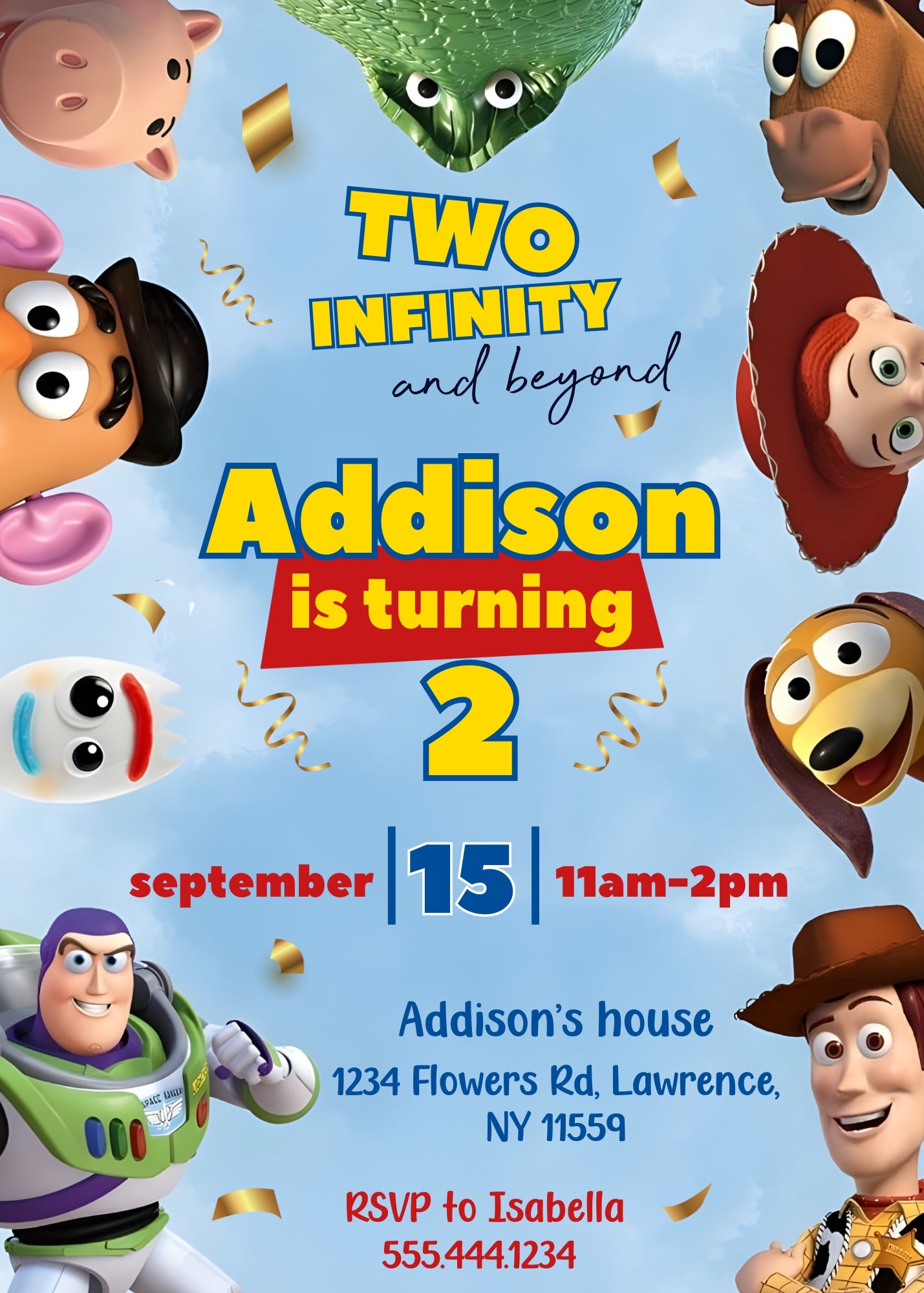 Toy Story Woody customizable invitation template | Share or Print | KD796