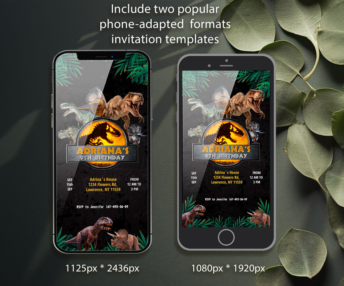 Jurassic World Dinosaur customizable invitation template | Share or Print | XM835