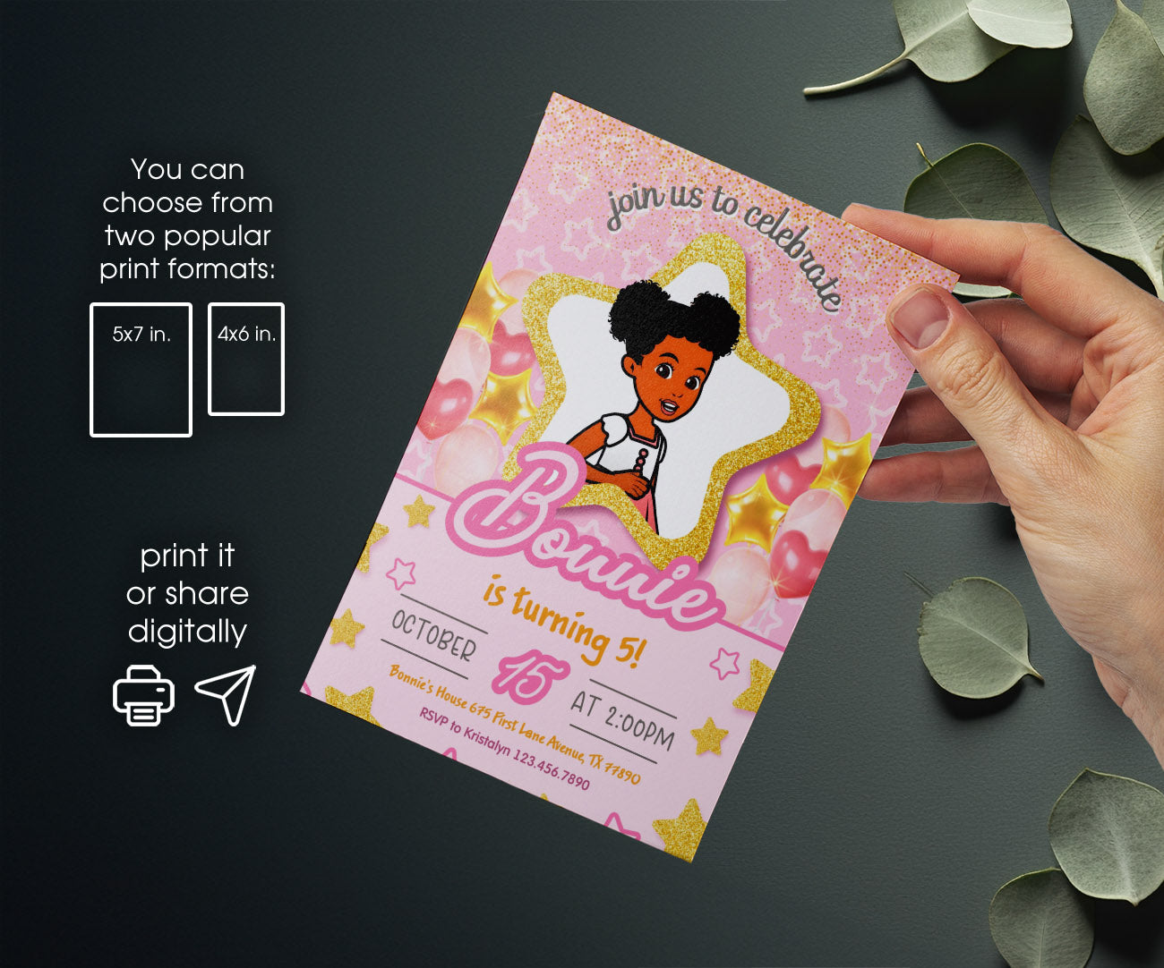 Gracie's Corner Music customizable invitation template | Share or Print | girl | PR713