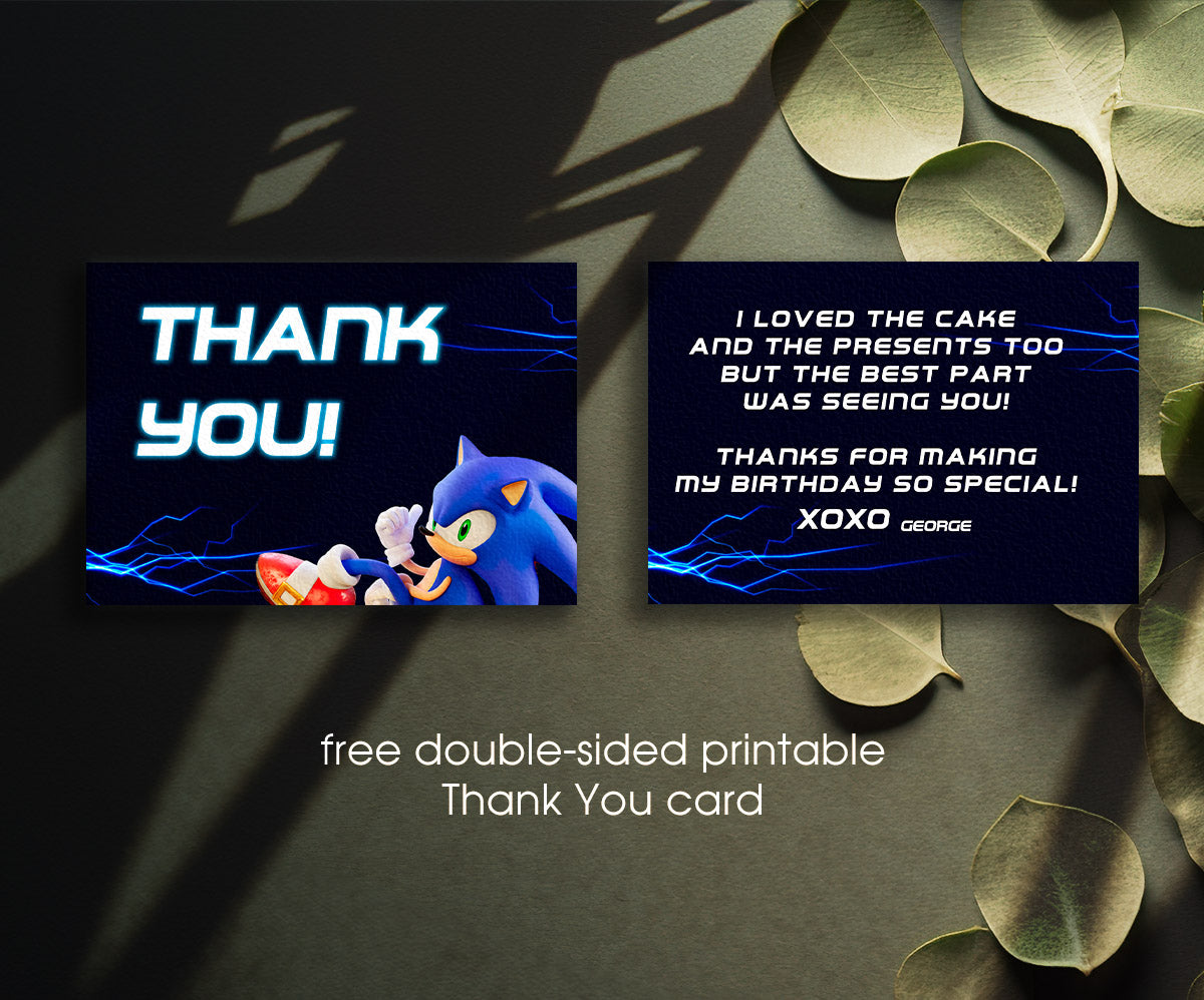 Sonic the Hedgehog customizable invitation template | Share or Print | SM088