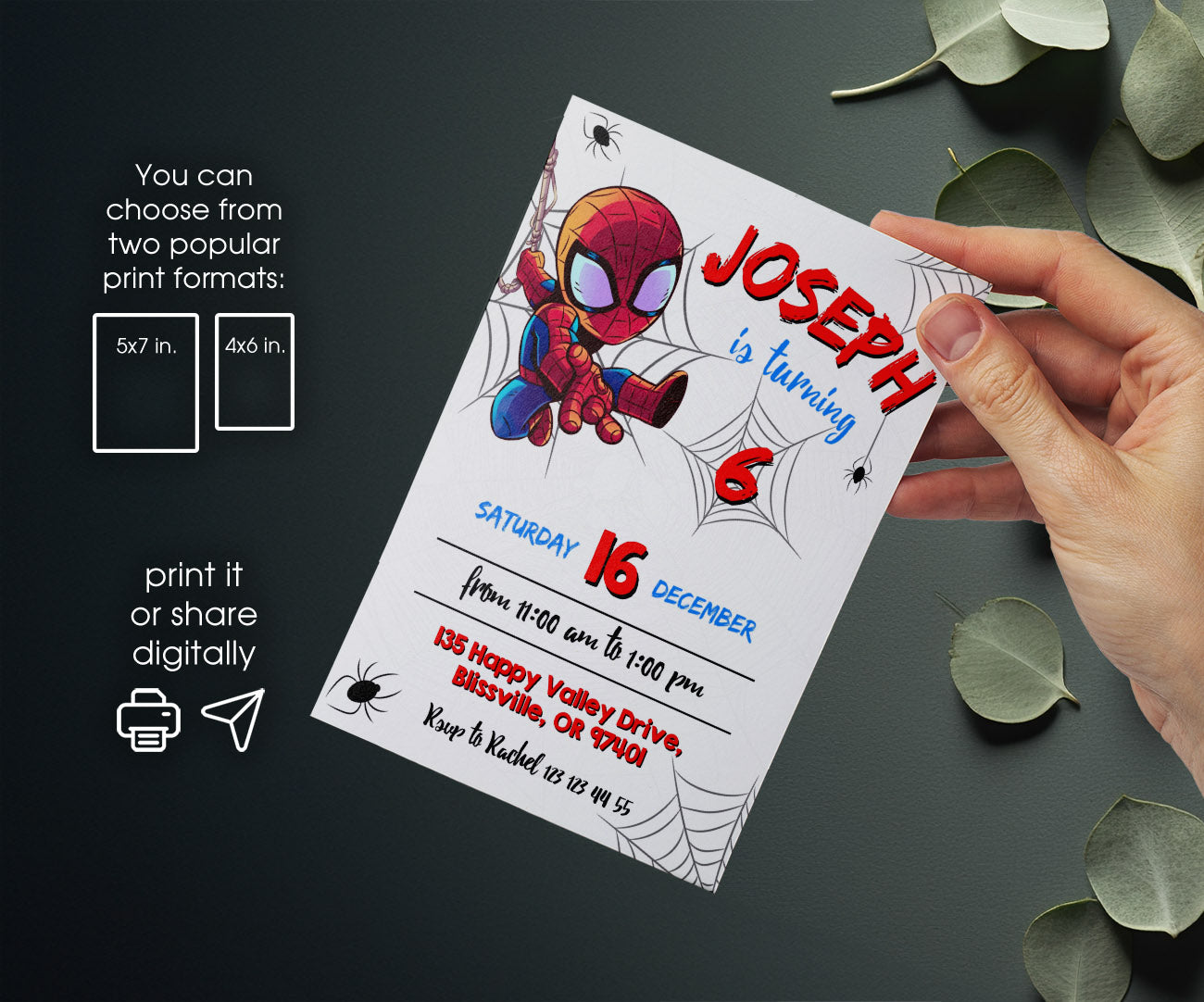 Spidey and His Amazing Friends customizable invitation template | Share or Print | boy | OX151