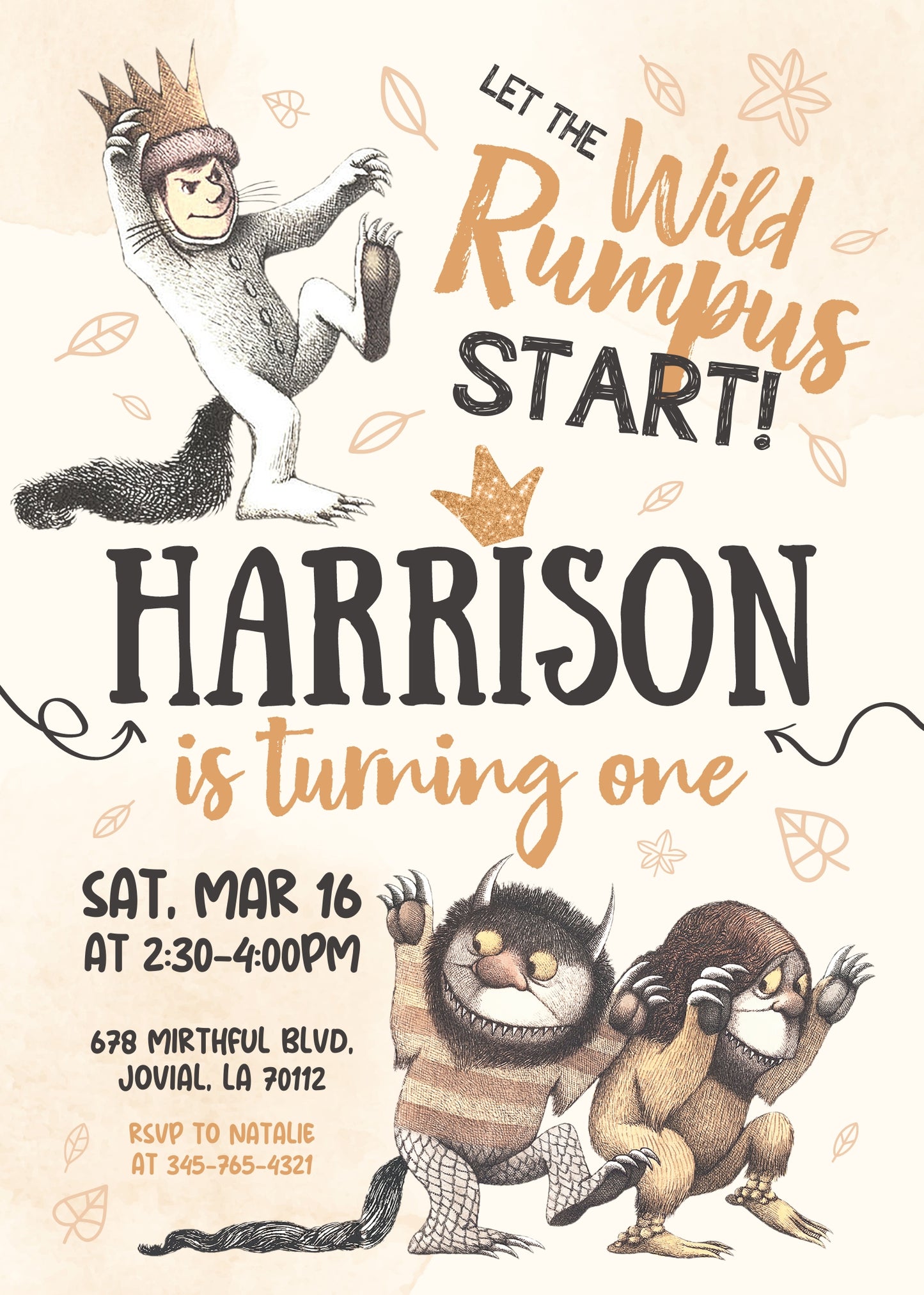 Where The Wild Things Are Maurice Sendak customizable invitation template | Share or Print | IB971