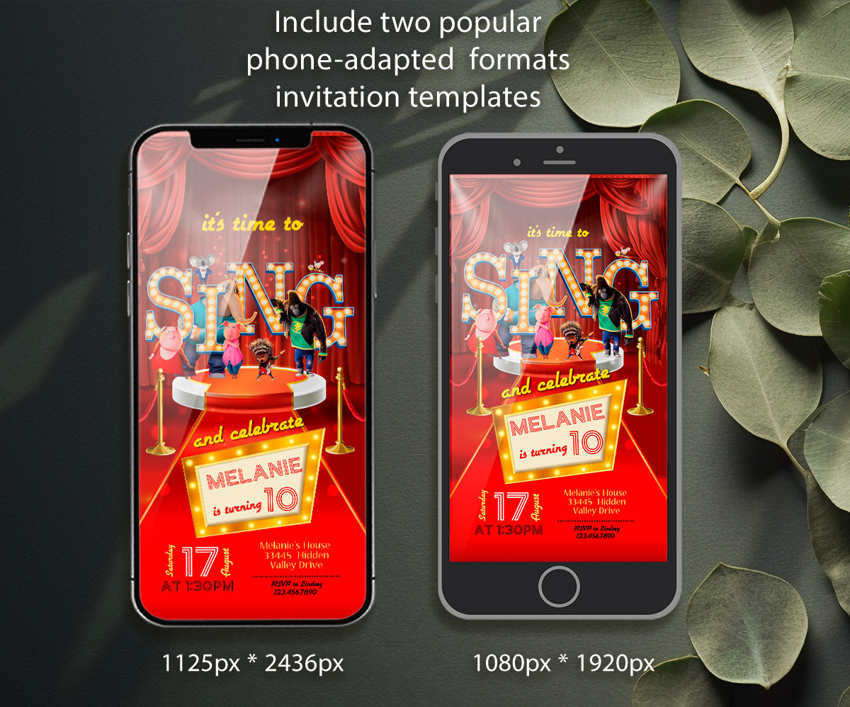 Sing Two Karaoke customizable invitation template | Share or Print | KL248
