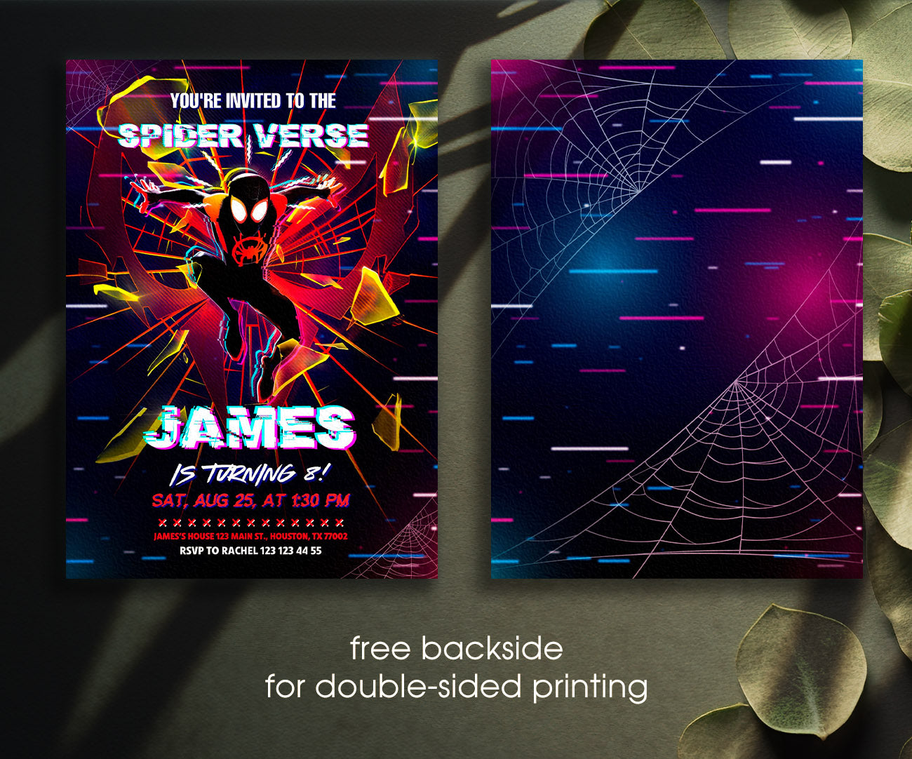 Spider Man Across the Spider-Verse customizable invitation template | Share or Print | boy | VU967