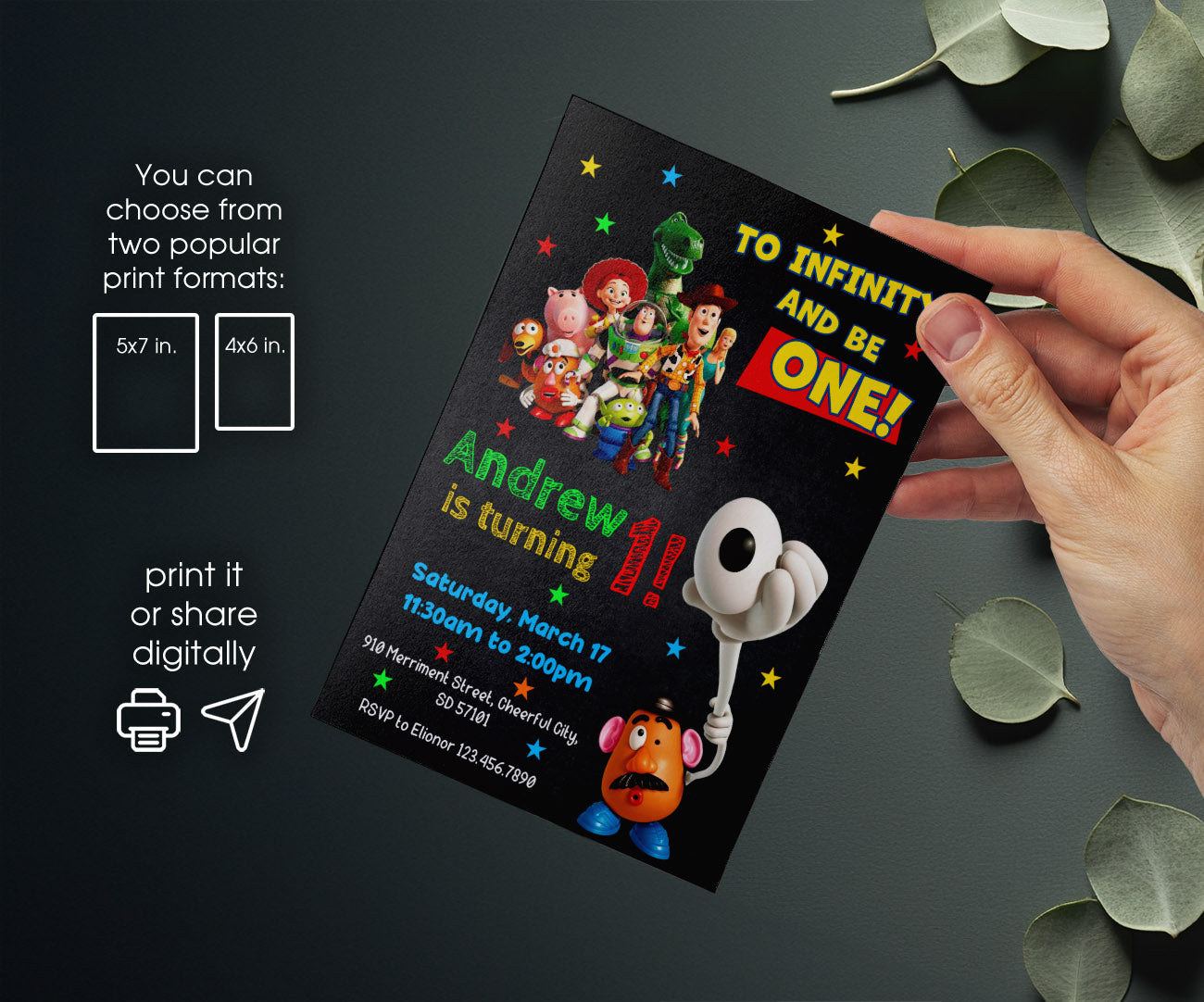 Toy Story Woody customizable invitation template | Share or Print | CA321