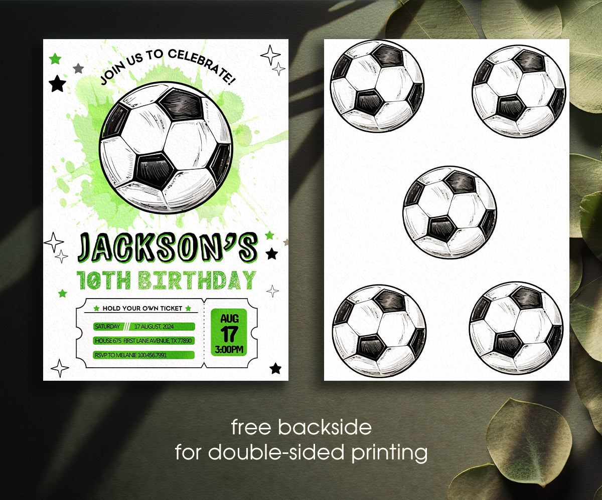 Soccer Champion League FC customizable invitation template | Share or Print | boy | MR970