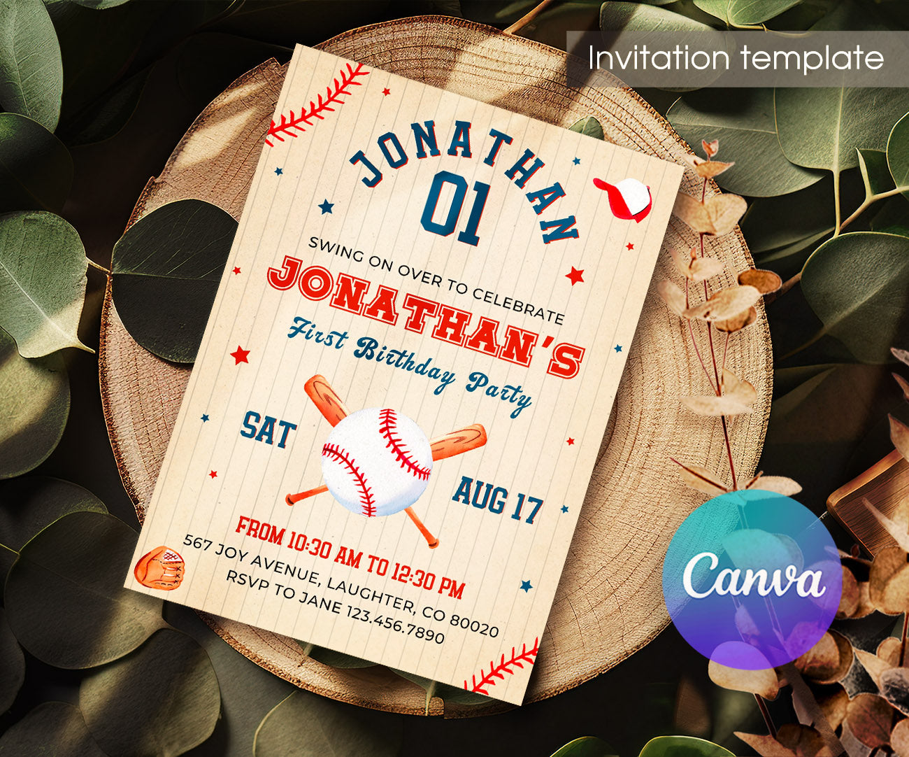 Baseball MLB Sport customizable invitation template | Share or Print | boy | ZZ486
