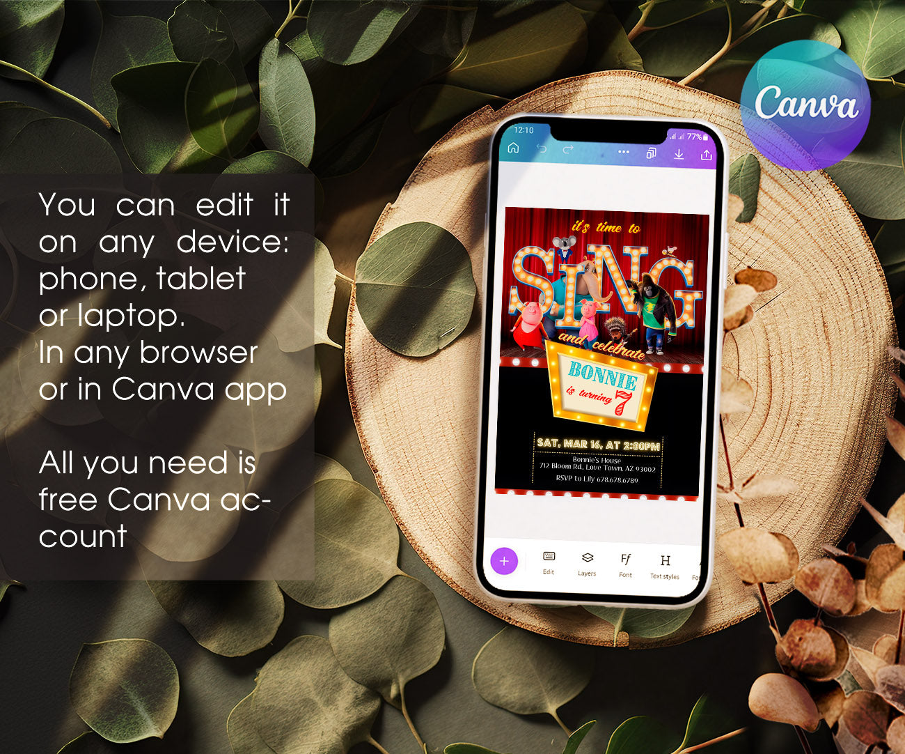Sing Two Karaoke customizable invitation template | Share or Print | OJ174