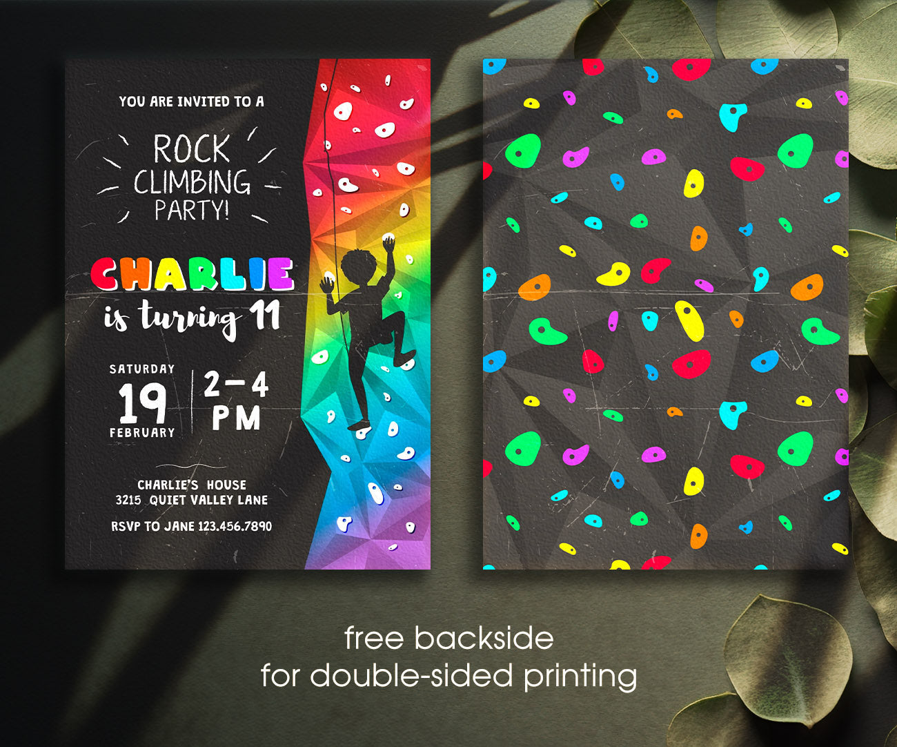 Rock Climbing customizable invitation template | Share or Print | GC312