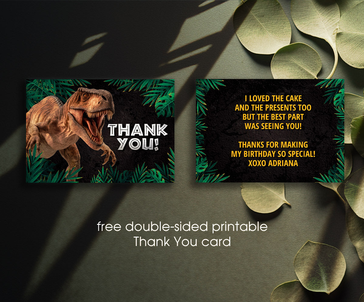 Jurassic World Dinosaur customizable invitation template | Share or Print | XM835