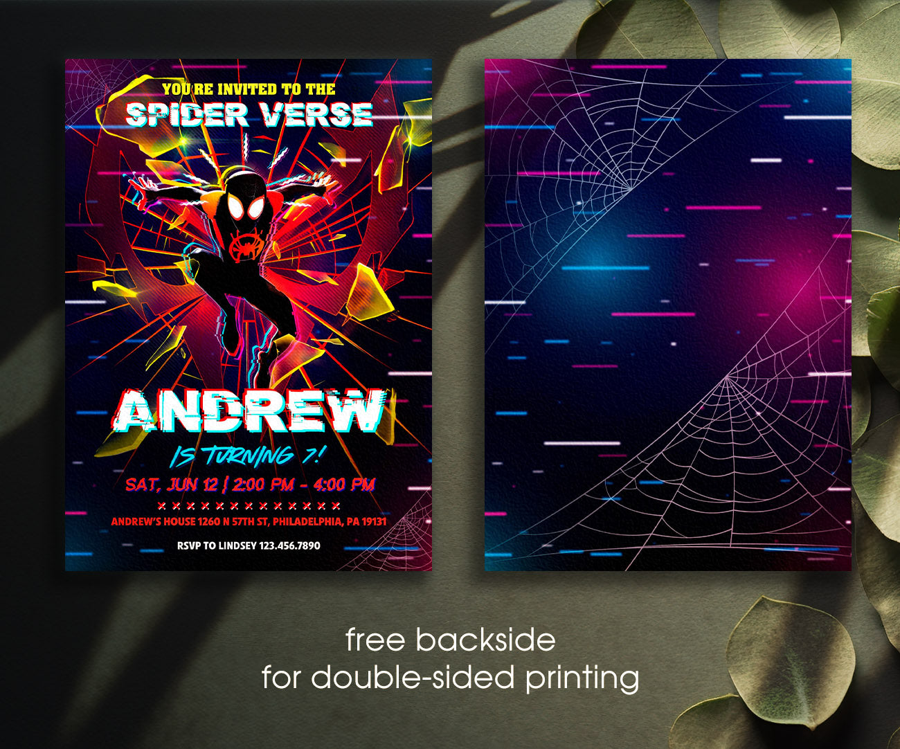 Spider Man Across the Spider-Verse customizable invitation template | Share or Print | boy | DR475