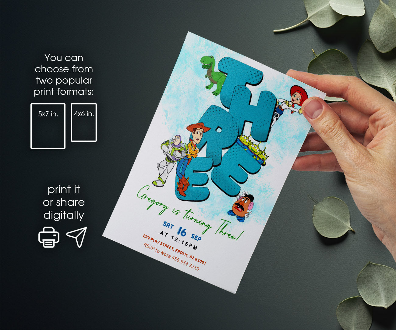 Toy Story Woody customizable invitation template | Share or Print | OL550