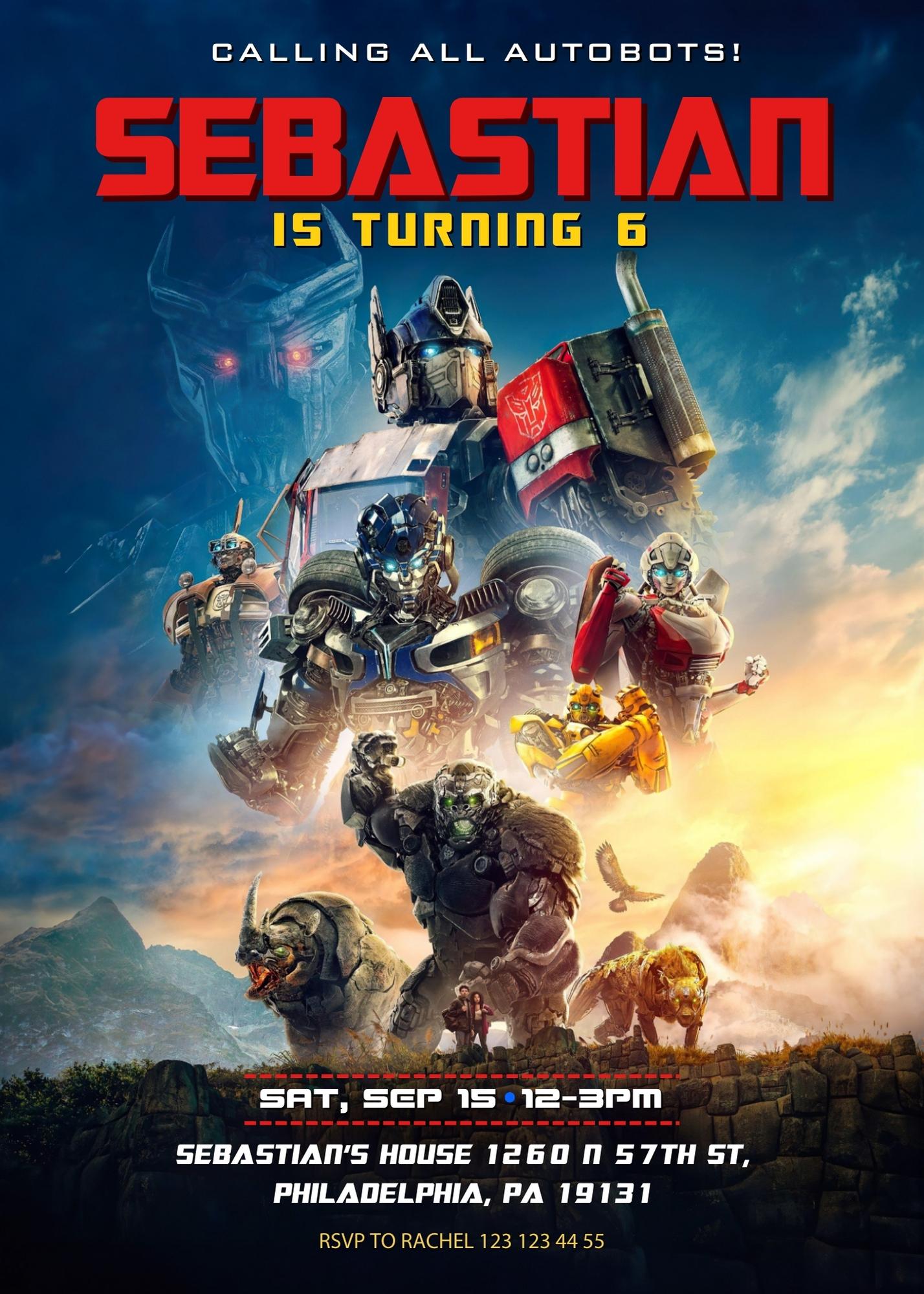 Transformers Rescue Bots customizable invitation template | Share or Print | boy | QM232