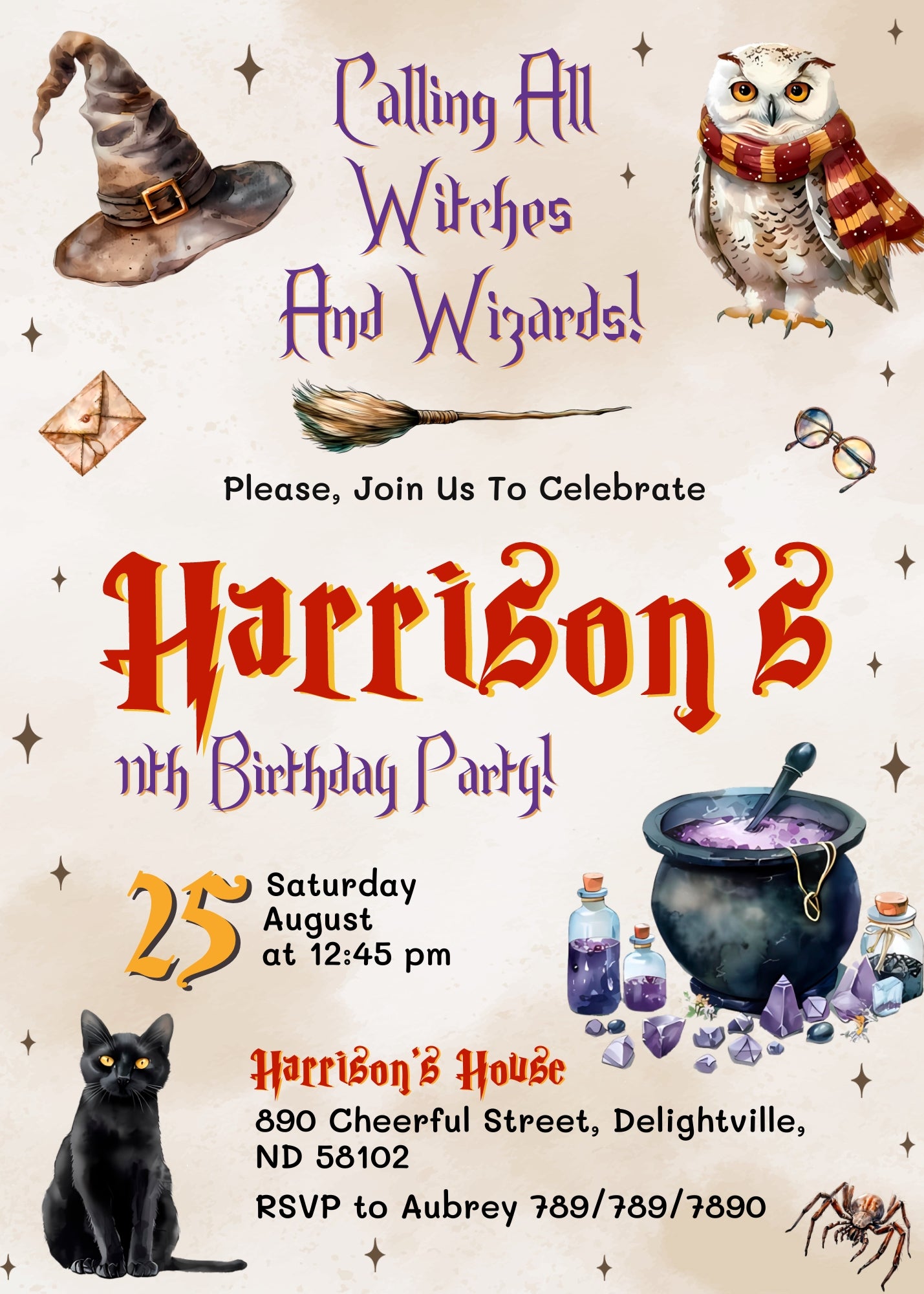 Harry Potter customizable invitation template | Share or Print | IE301