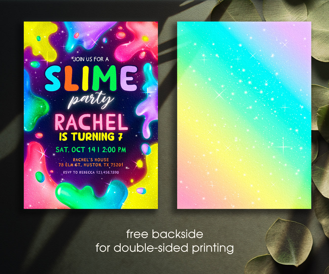 Slime Diy Party customizable invitation template | Share or Print | GL905