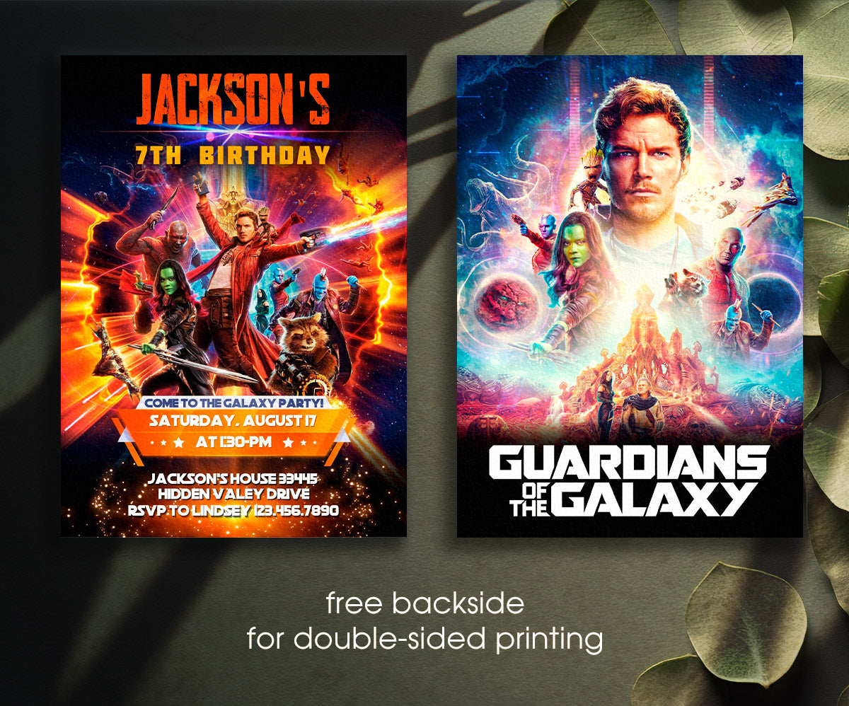 Guardians of The Galaxy Superhero customizable invitation template | Share or Print | boy | AJ087
