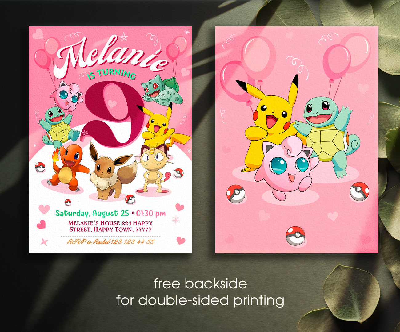 Pokemon Pikachu customizable invitation template | Share or Print | YW103