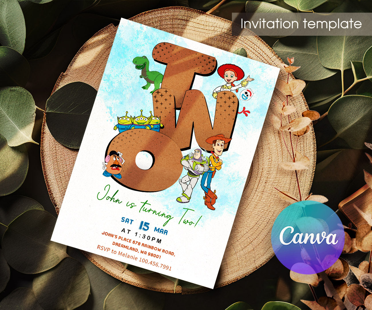 Toy Story Woody customizable invitation template | Share or Print | IE834