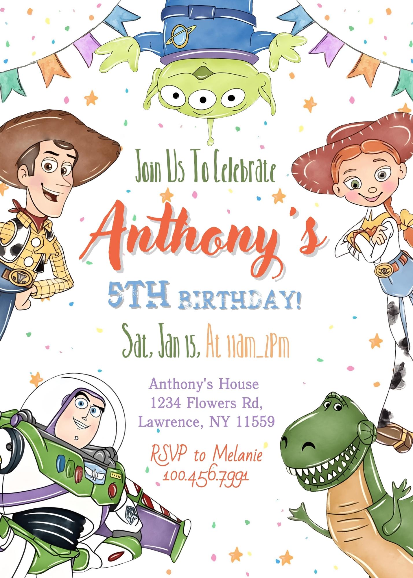 Toy Story Woody customizable invitation template | Share or Print | VI810