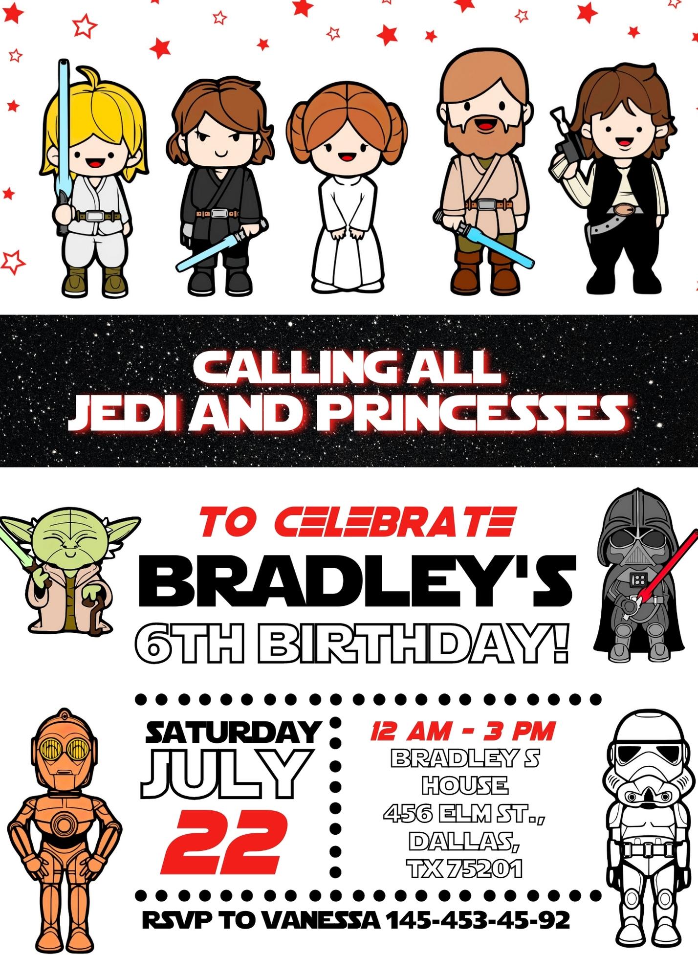 Star Wars Darth Vader customizable invitation template | Share or Print | boy | RQ969