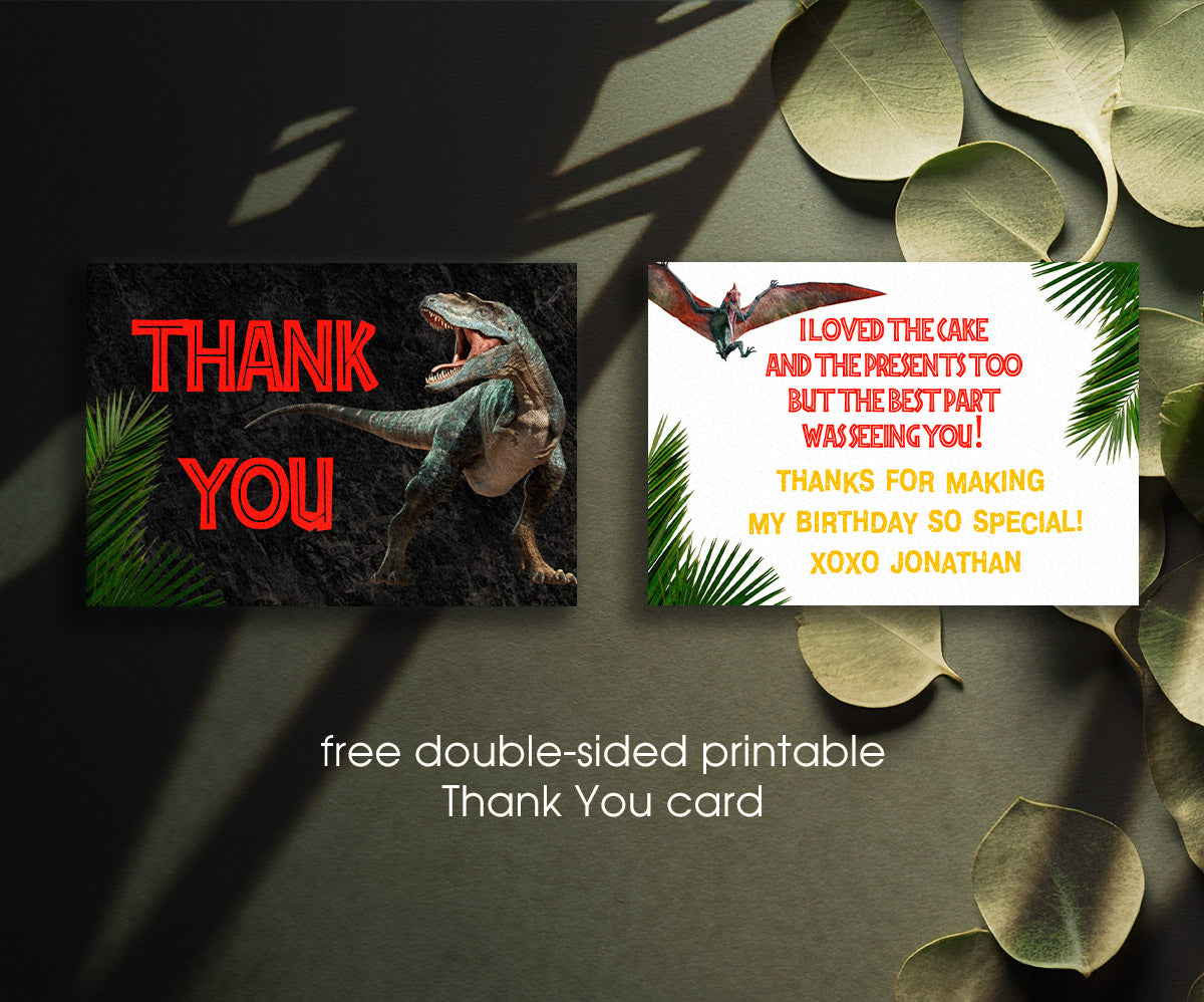 Jurassic Park Dinosaur customizable invitation template | Share or Print | HF655
