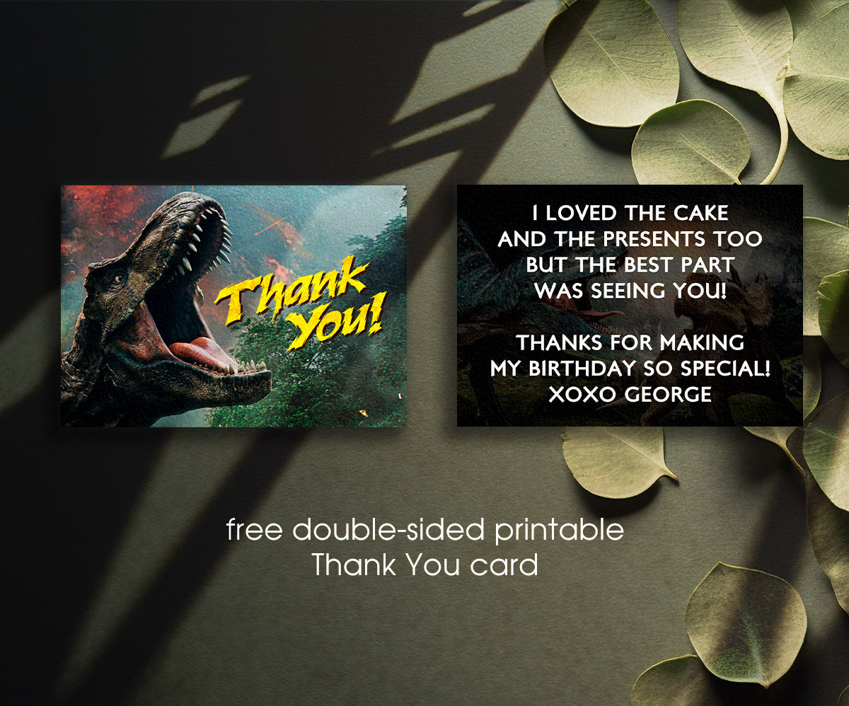 Jurassic World Dinosaur customizable invitation template | Share or Print | OM553