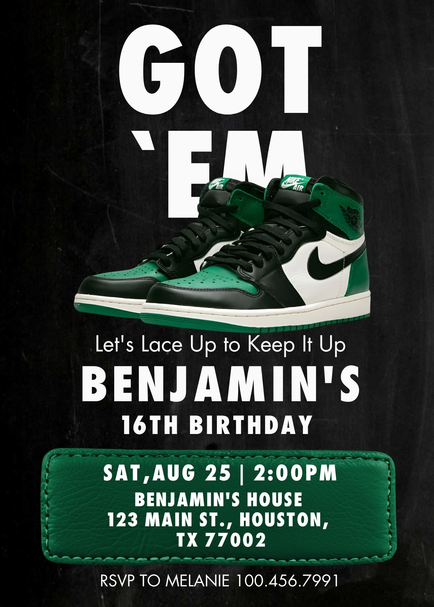 Sneaker Ball Air Jordan Nike customizable invitation template | Share or Print | MI658