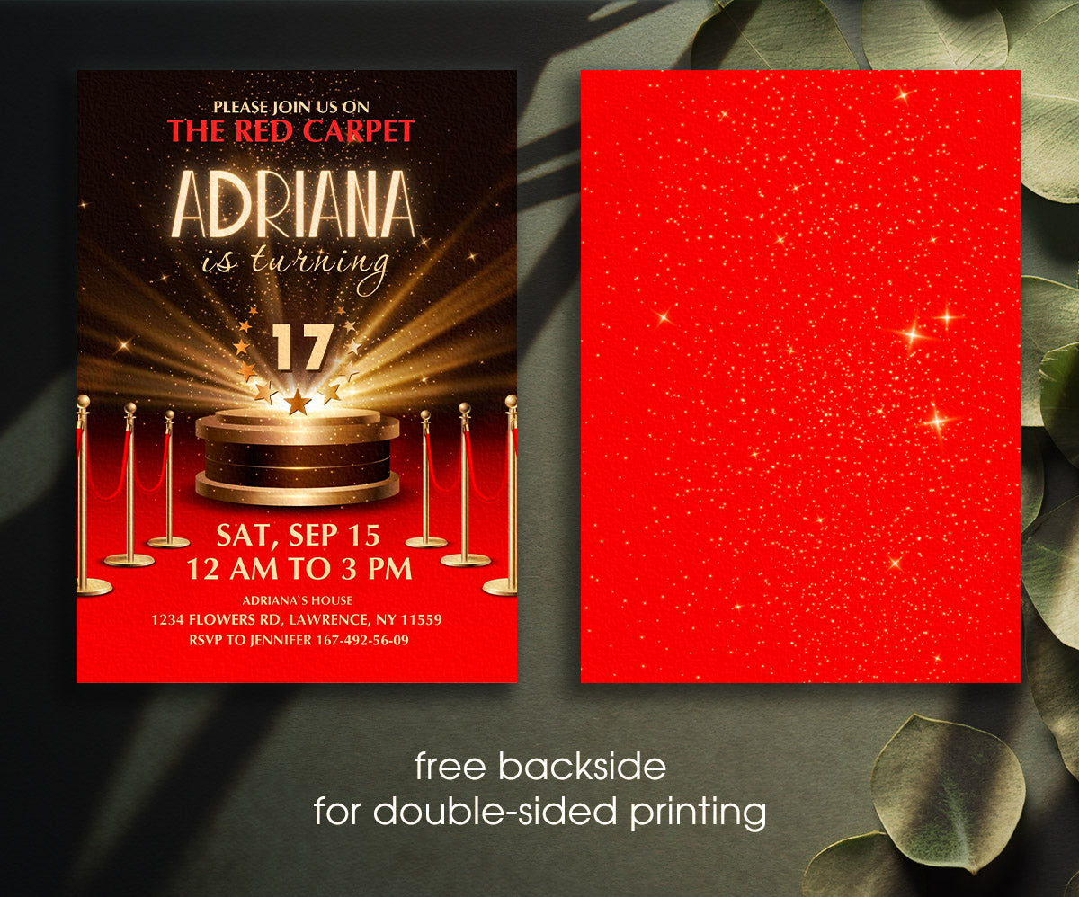 Hollywood Movie Party customizable invitation template | Share or Print | PN120