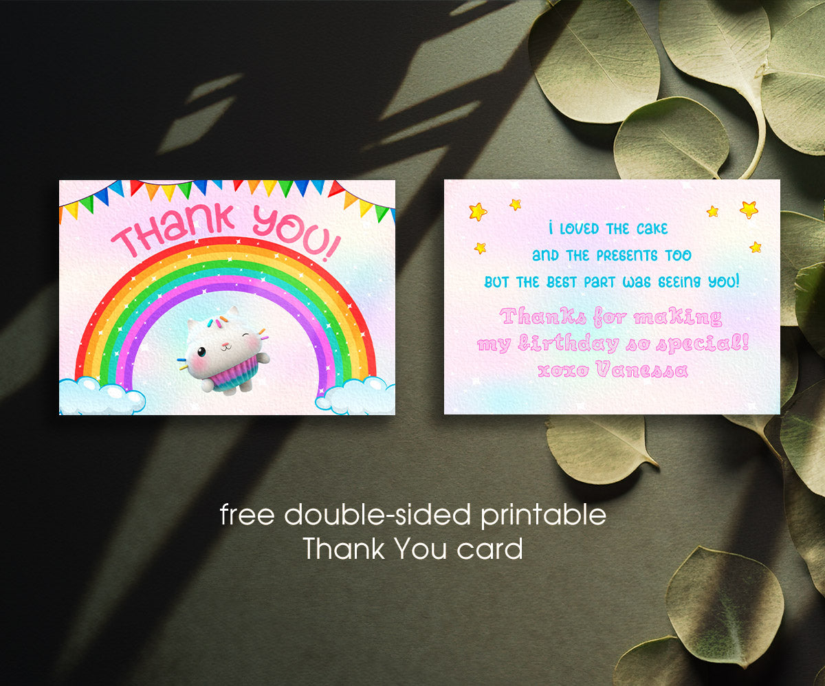 Gabby's Dollhouse Kitten customizable invitation template | Share or Print | girl | SP061