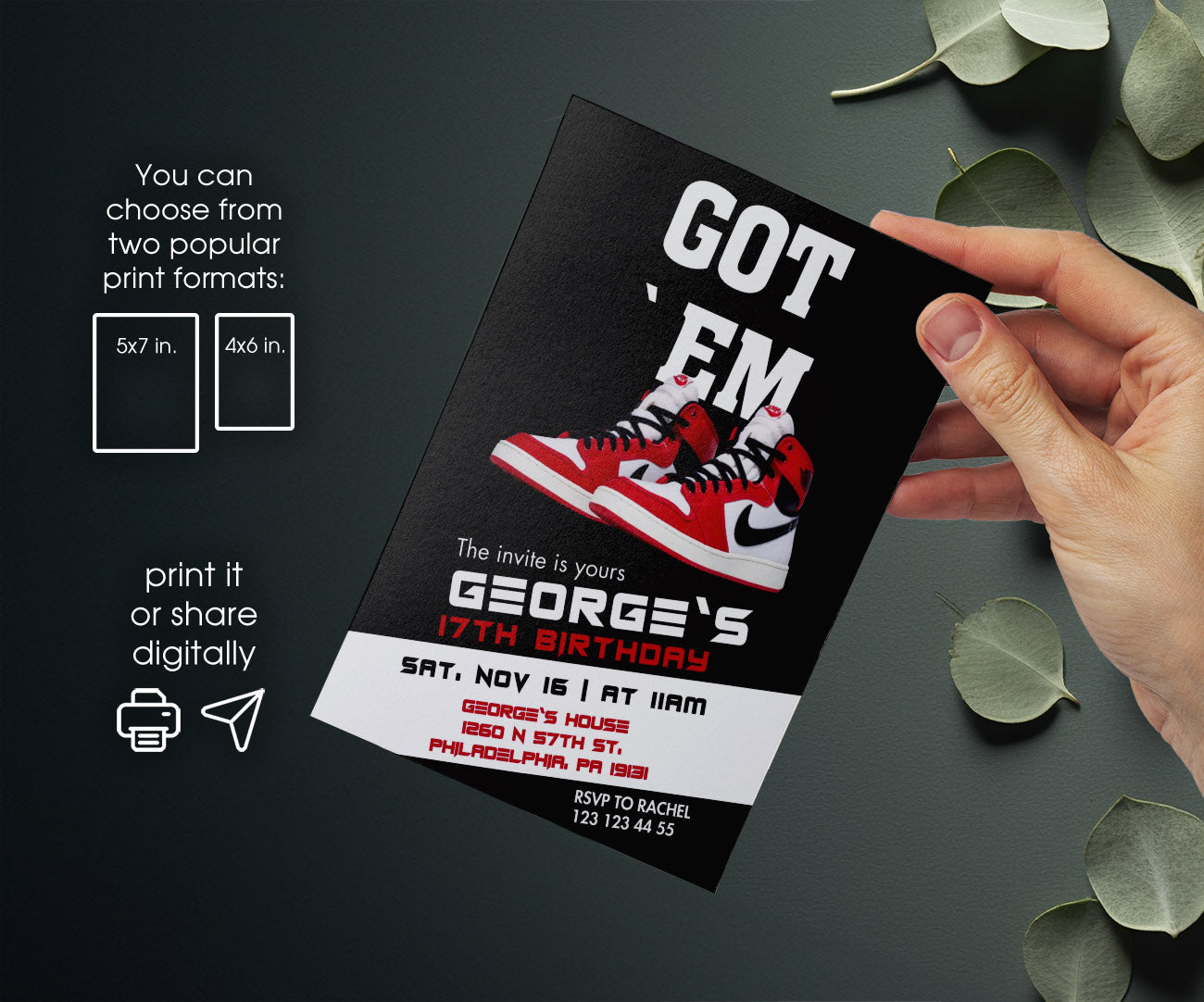 Sneaker Ball Air Jordan Nike customizable invitation template | Share or Print | KS764