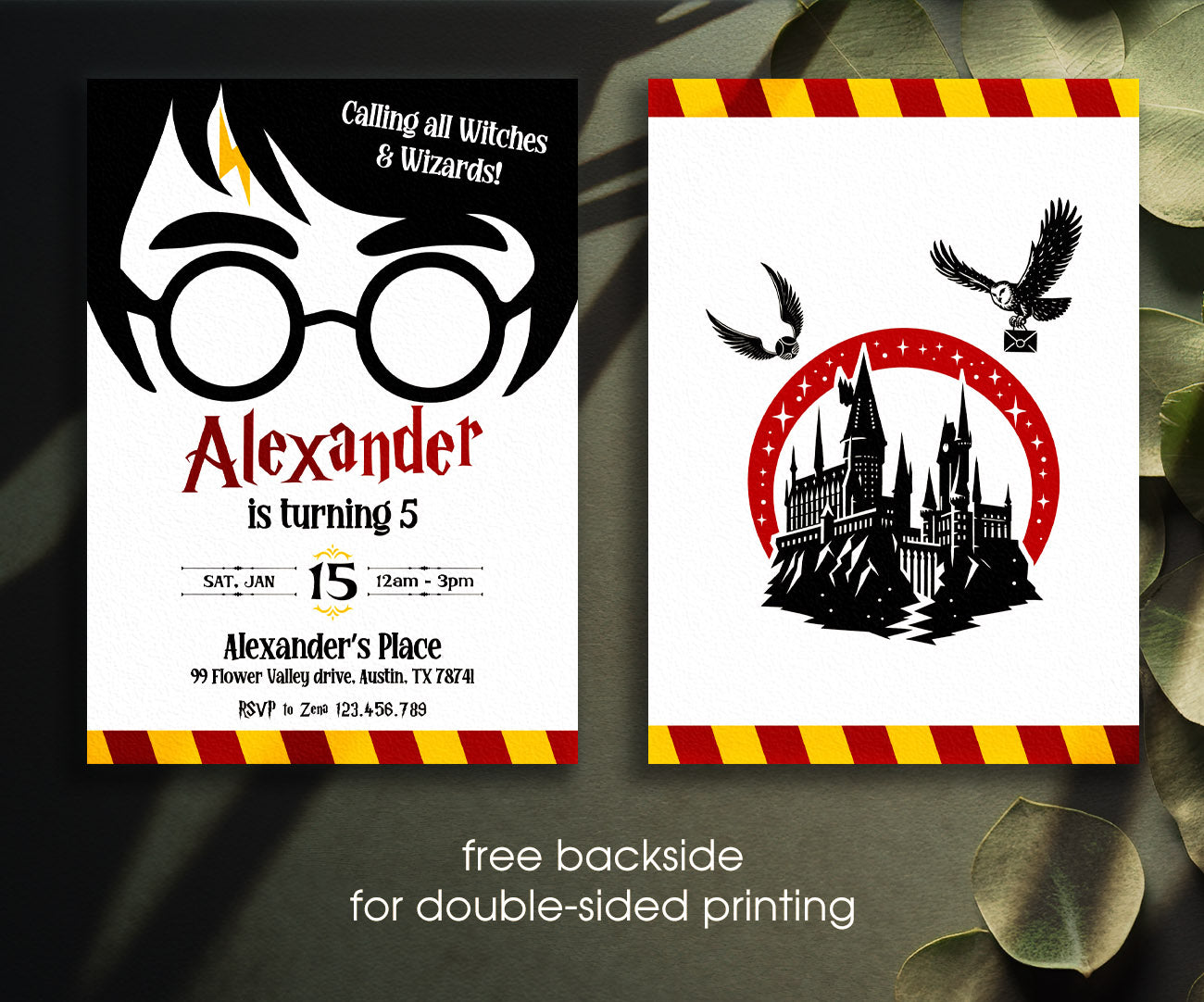 Harry Potter customizable invitation template | Share or Print | TE084