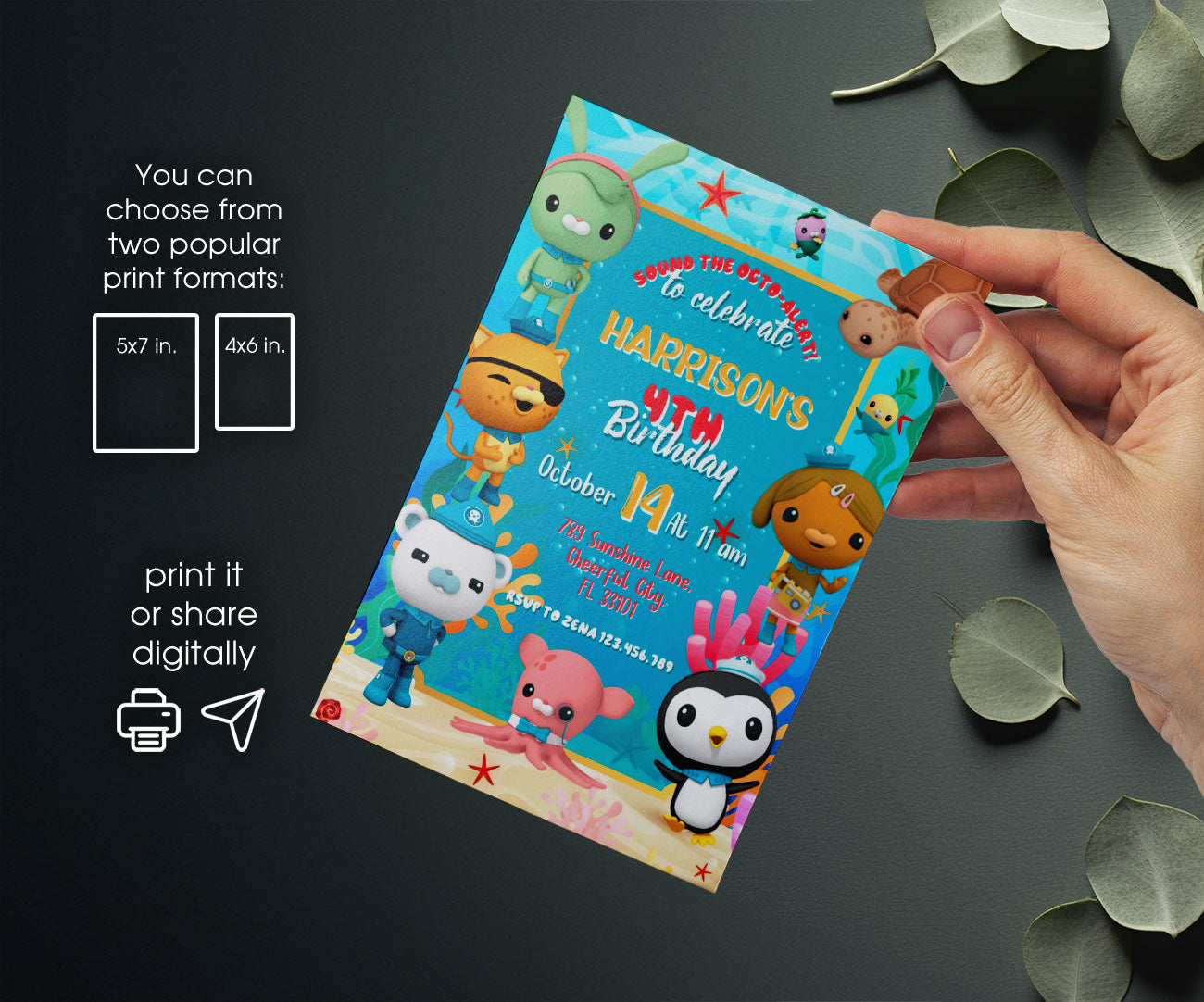 Octonauts customizable invitation template | Share or Print | JX600