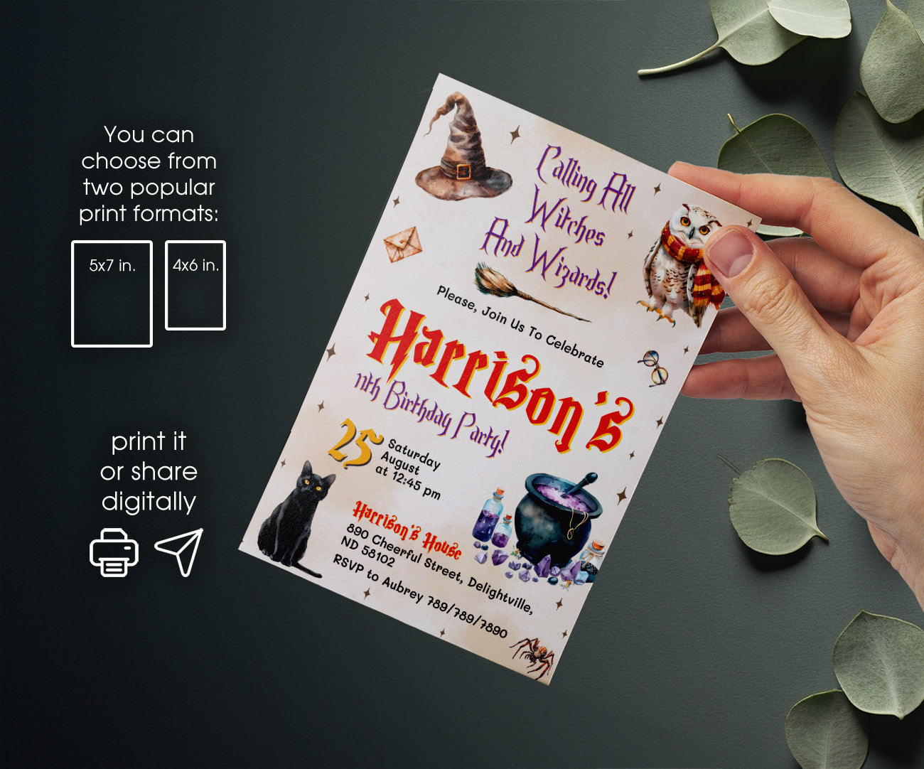Harry Potter customizable invitation template | Share or Print | IE301