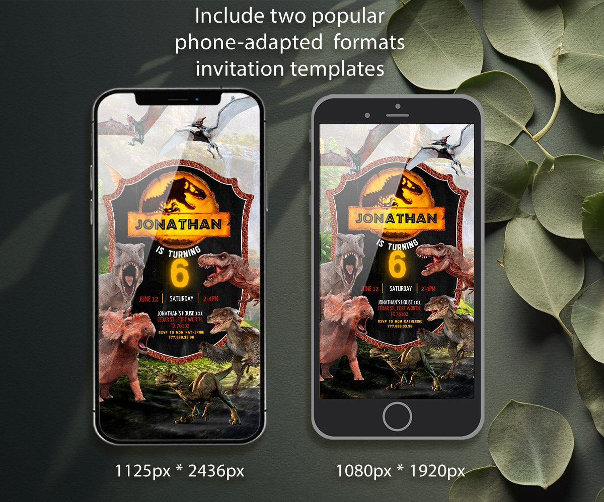 Jurassic Park Dinosaur customizable invitation template | Share or Print | YC176